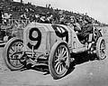 Großer Preis von Amerika in Savannah, Georgia/USA, 12. November 1910. Victor Hémery (Startnummer 9) auf 150-PS Benz-Rennwagen. Hémery belegte den 2. Platz.